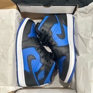 Air Jordan 1 Mid - Black - Royal Blue - White - 10.5